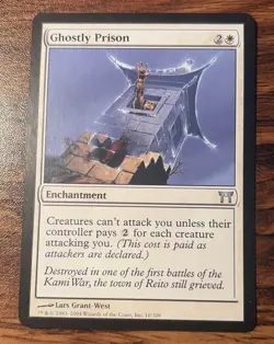 1X MTG Ghostly Prison Champions of Kamigawa Regular LP+ X1 - Image 1