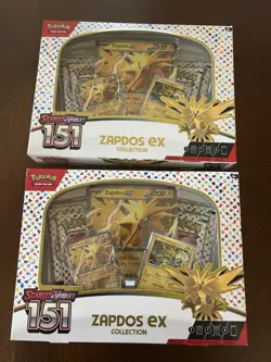 Pokemon TCG Scarlet & Violet 151 Zapdos ex Collection Box Lot NEW Sealed (2) - Image 1