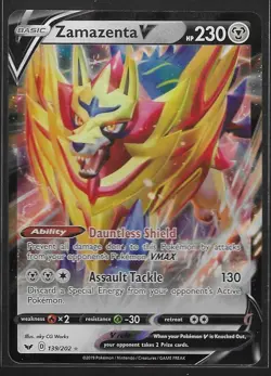 Pokemon TCG Zamazenta V Sword & Shield Base Set 139/202 Holo Ultra Rare - Image 1