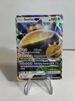 2016 Pokemon Snorlax GX SM05 Black Star Promo Full Holo LP - Image 1