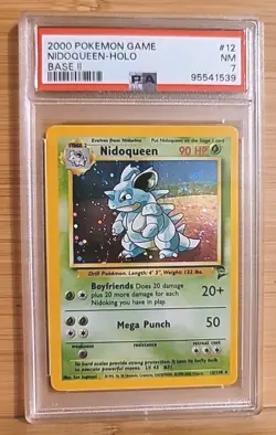 2000 POKEMON BASE SET 2 #12 NIDOQUEEN-HOLO PSA 7 - Image 1