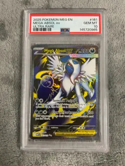 2025 POKEMON MEG EN-MEGA EVOLUTION ULTRA RARE #161 MEGA ABSOL EX PSA 10 - Image 1