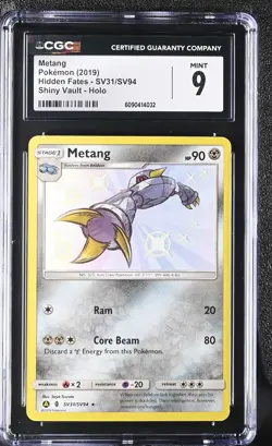 Pokemon CGC 9 Metang Holo - Hidden Fates Shiny Vault SV31/VS94 - Image 1
