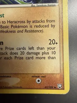 Heracross 43/109 Pokemon TCG Team Rocket Returns MP Tomokazu Komiya - Image 4