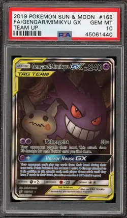 Pokemon Gengar & Mimikyu GX Team Up Full Alt Art #165 PSA 10 Gem Mint - Image 1