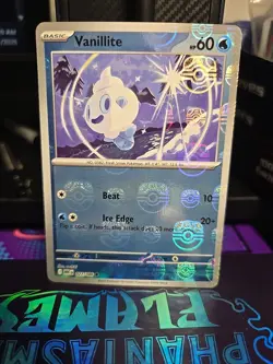 Pokemon 2025 White Flare Vanillite 27/86 Master Ball Holo NM - Image 1