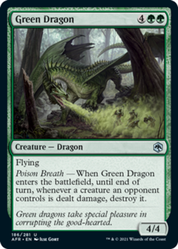Green Dragon - Foil Light Play, English Magic the Gathering MTG Adventures in th - Image 1