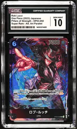 Rob Lucci One Piece 2023 Japan Pillars of Strength OP03-092 SR CGC 10 GEM MINT - Image 1