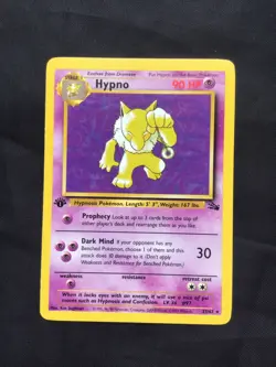 Pokemon Cards: Fossil 1st Edition Rare: Hypno 23/62 - Image 1