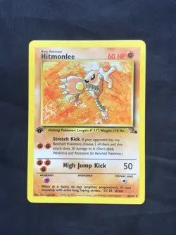 Pokemon Cards: Fossil 1st Edition Rare: Hitmonlee 22/62 - Image 1