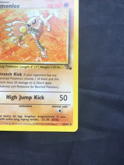 Pokemon Cards: Fossil 1st Edition Rare: Hitmonlee 22/62 - Image 4