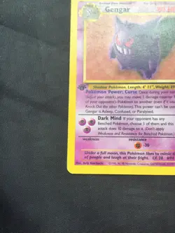 Pokemon Cards: Fossil 1st Edition Rare: Gengar 20/62 - Image 5