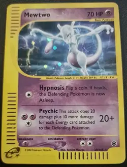 Pokemon Mewtwo Card 20/165 Holo Rare Expedition Base Set - Image 1