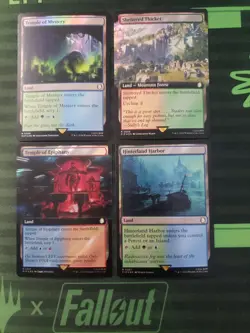 4 Foil Lands PIP: Hinterland Harbor + Temple of Epiphany + Temple of Mystery +1 - Image 1