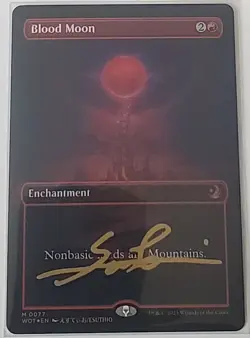 MTG FOIL Blood Moon (Anime Borderless) SHADOW SIGNED BY ARTIST - Image 1