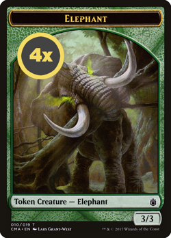 MTG Playset (4x) Elephant ** Commander Anthology Tokens ** English (NM) - Image 1