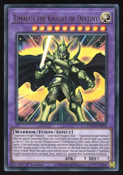 Timaeus the Knight of Destiny - DLCS-EN054 - Ultra Rare - 1st Edition Yugioh - Image 1
