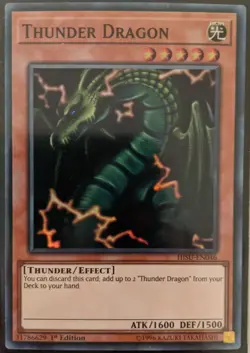 YuGiOh Thunder Dragon Super Rare 1st Edition HISU-EN046 - Image 1