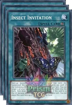 X3 Playset 1st Ed Insect Invitation ROTA-EN083 Yugioh - Image 1