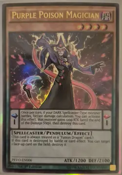 YuGiOh Purple Poison Magician Ultra Rare 1st Edition PEVO-EN006 - Image 1