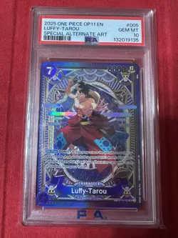 2025 One Piece OP11 En Luffy Tarou Special Alternate Art #005 PSA 10 Gem Mint - Image 1