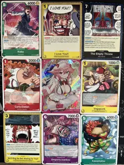 Rare Sexy Anime Waifu Card and 8 One Piece Cards - Image 1