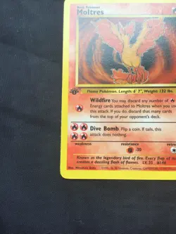 Pokemon Cards: Fossil 1st Edition Rare: Moltres 27/62 - Image 5