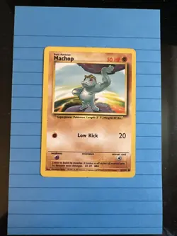 Machop Pokemon Card - #52/102 - Base Set First Edition - Image 1