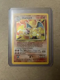 Pokemon Base Set Holo Charizard Unlimited 4/102 Played Pokemon Card - Image 1