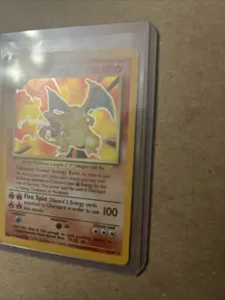 Pokemon Base Set Holo Charizard Unlimited 4/102 Played Pokemon Card - Image 3
