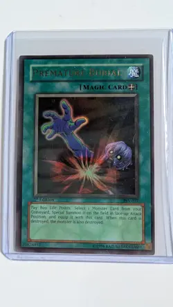 1996 Konami 1st Edition Yu-Gi-Oh Trading Card Pristine Premature Burial YC1 - Image 1
