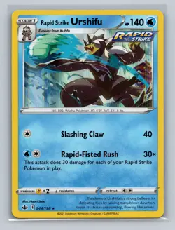 Rapid Strike Urshifu 44/198 Rare Holo | Chilling Reign | Pokemon Card LP - Image 1