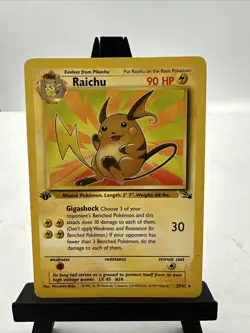 Pokemon Card Raichu (29) 1st Edition LP Fossil Rare 29/62 - Image 1