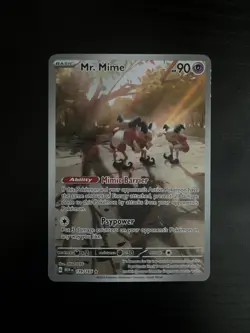 Pokemon TCG Mr. Mime Scarlet Violet Holo Card 179/165 Illustration Rare - Image 1