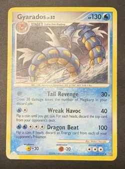 Gyarados 19/100 Pokemon Stormfront Non-Holo Card Pokemon TCG Damaged - Image 1