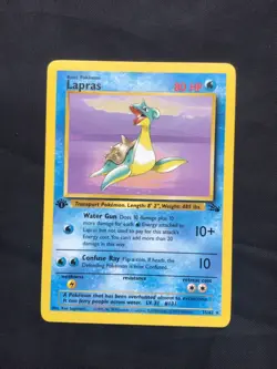 Pokemon Cards: Fossil 1st Edition Rare: Lapras 25/62 - Image 1