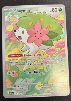 Pokemon TCG Shaymin 185/182 S&V Destined Rivals Illustration Rare Holo Card - Image 1