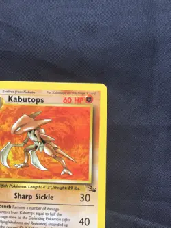 Pokemon Cards: Fossil 1st Edition Rare: Kabutops 24/62 - Image 3