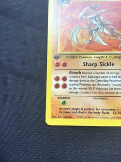 Pokemon Cards: Fossil 1st Edition Rare: Kabutops 24/62 - Image 5
