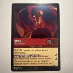 Lorcana Scar - Vicious Cheater NM Cold Foil Rise of the Floodborn - Image 1