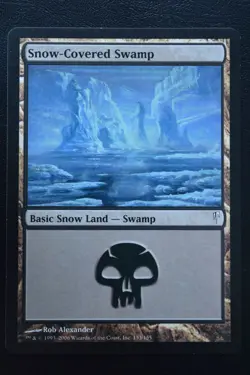 Magic The Gathering MTG SNOW-COVERED SWAMP Coldsnap LP Lightly Played - Image 1
