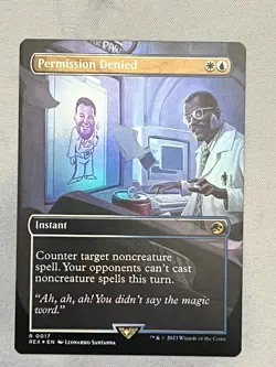 Permission Denied Foil Instant White Blue 0017 2023 Leonardo Santanna MTG NM - Image 1