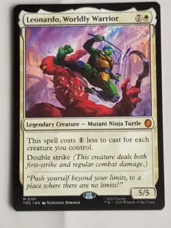 Leonardo, Worldly Warrior -MTG- TMNT TMC - Teenage Mutant Ninja Turtles - NM - Image 1