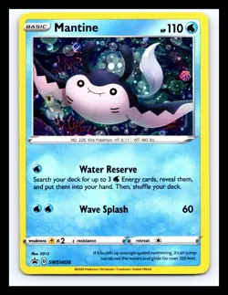 💥 MANTINE # SWSH026 SWSH: Sword & Shield Black Star Promo Holo Pokemon Card - Image 1