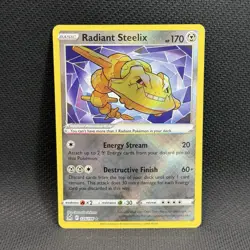 Pokemon Radiant Steelix Card #124/196 Lost Origin Sword & Shield Holo NM - Image 1