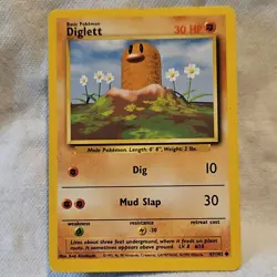 Pokemon Diglett Base Set 47/102 Regular Common 30 HP Basic English Wizards 1999 - Image 1