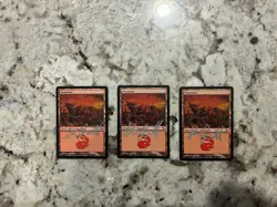 Mtg Signed Mountains X3 - Magic the Gathering Artist Signed Cards UUU Lp - Image 1