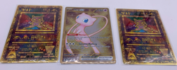 3 x Metal Gold Card- Pokemon Card Ancient/ Mew Metal Colored Collector's Edition - Image 1