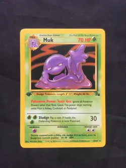 Pokemon Cards: Fossil 1st Edition Rare: Muk 28/62 - Image 1