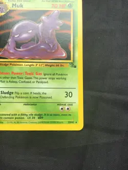 Pokemon Cards: Fossil 1st Edition Rare: Muk 28/62 - Image 4